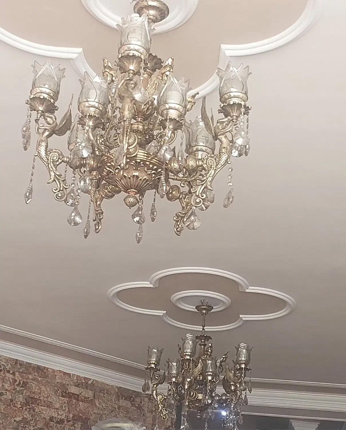 لوستر ۱۰ شعله برنز|لوستر و چراغ آویز|ارومیه, |دیوار