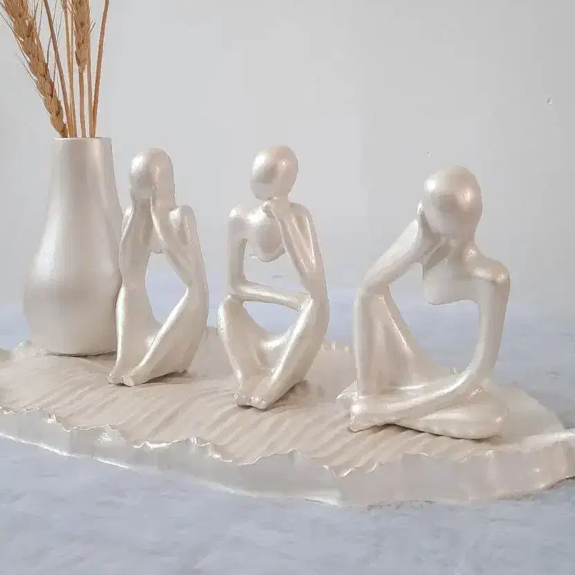 مجسمه دکوری سه تیکه آدمک متفکر|مجسمه، تندیس، ماکت|یزد, |دیوار