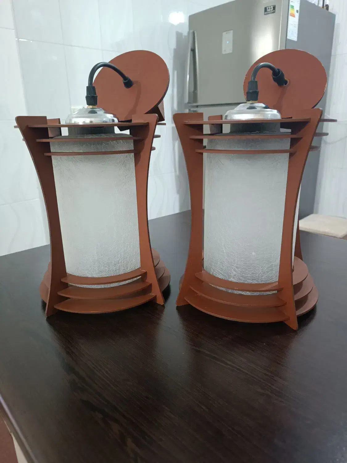 لوستر کریستال و چوبی|لوستر و چراغ آویز|بندر ترکمن, |دیوار