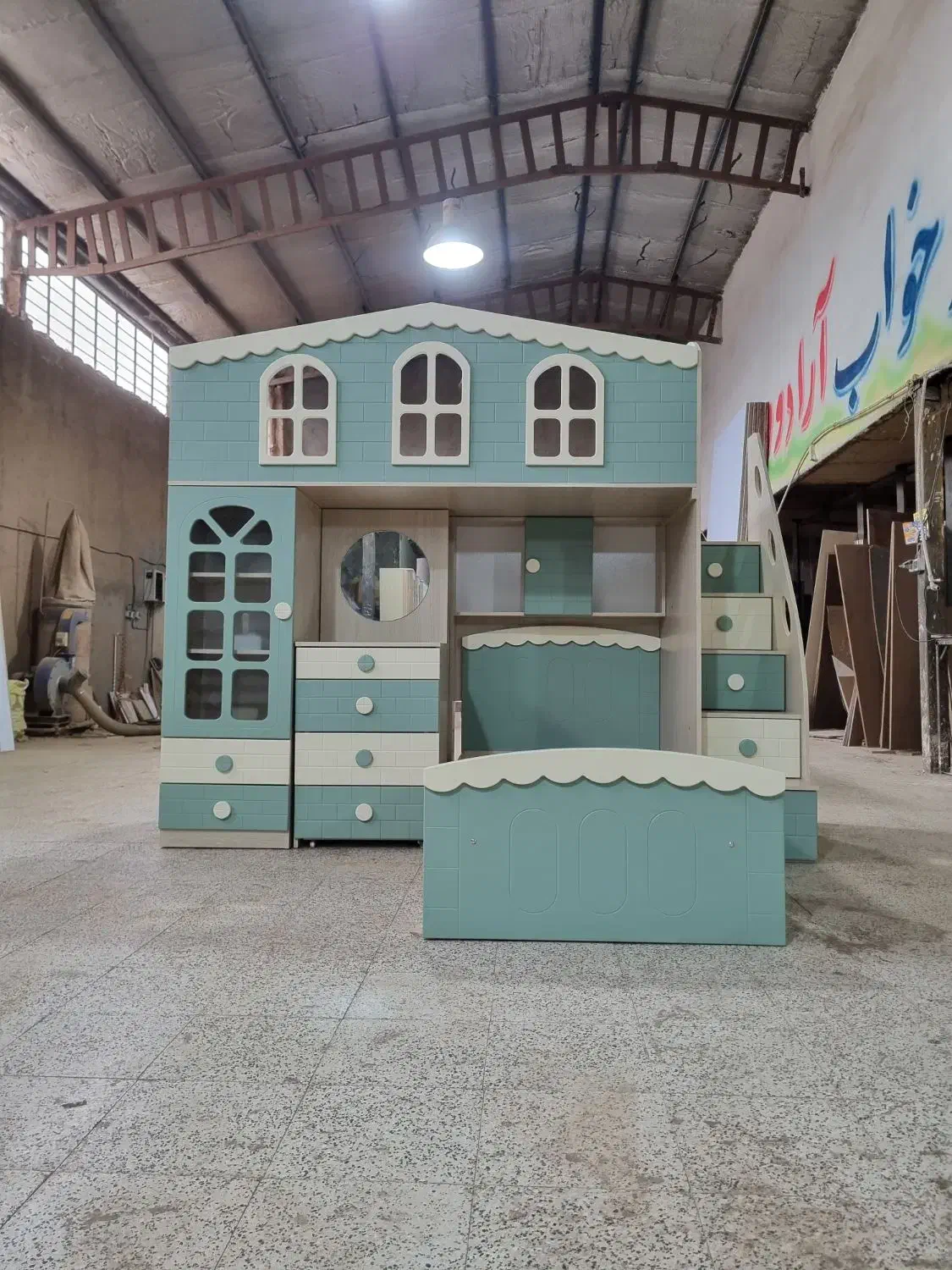 تخت دو طبقه طرح کلبه وکیوم|تخت و سرویس خواب|مشهد, خلق آباد سفلی|دیوار