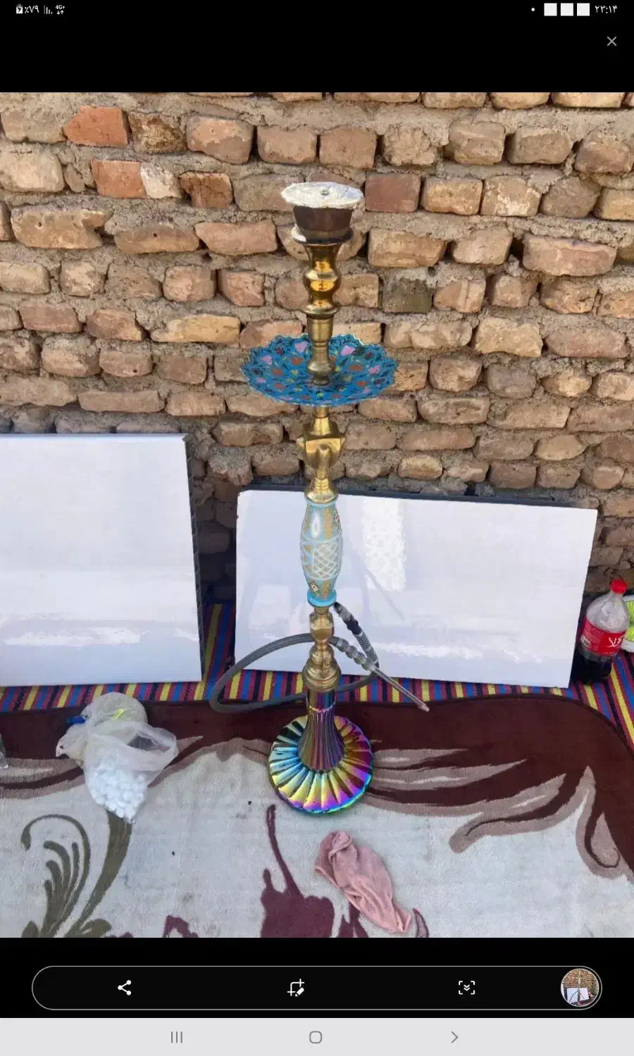 قلیان برنجی قدیمی معاوظه با کبوتر|صنایع دستی و سایر لوازم تزئینی|چهاردانگه (تهران), |دیوار