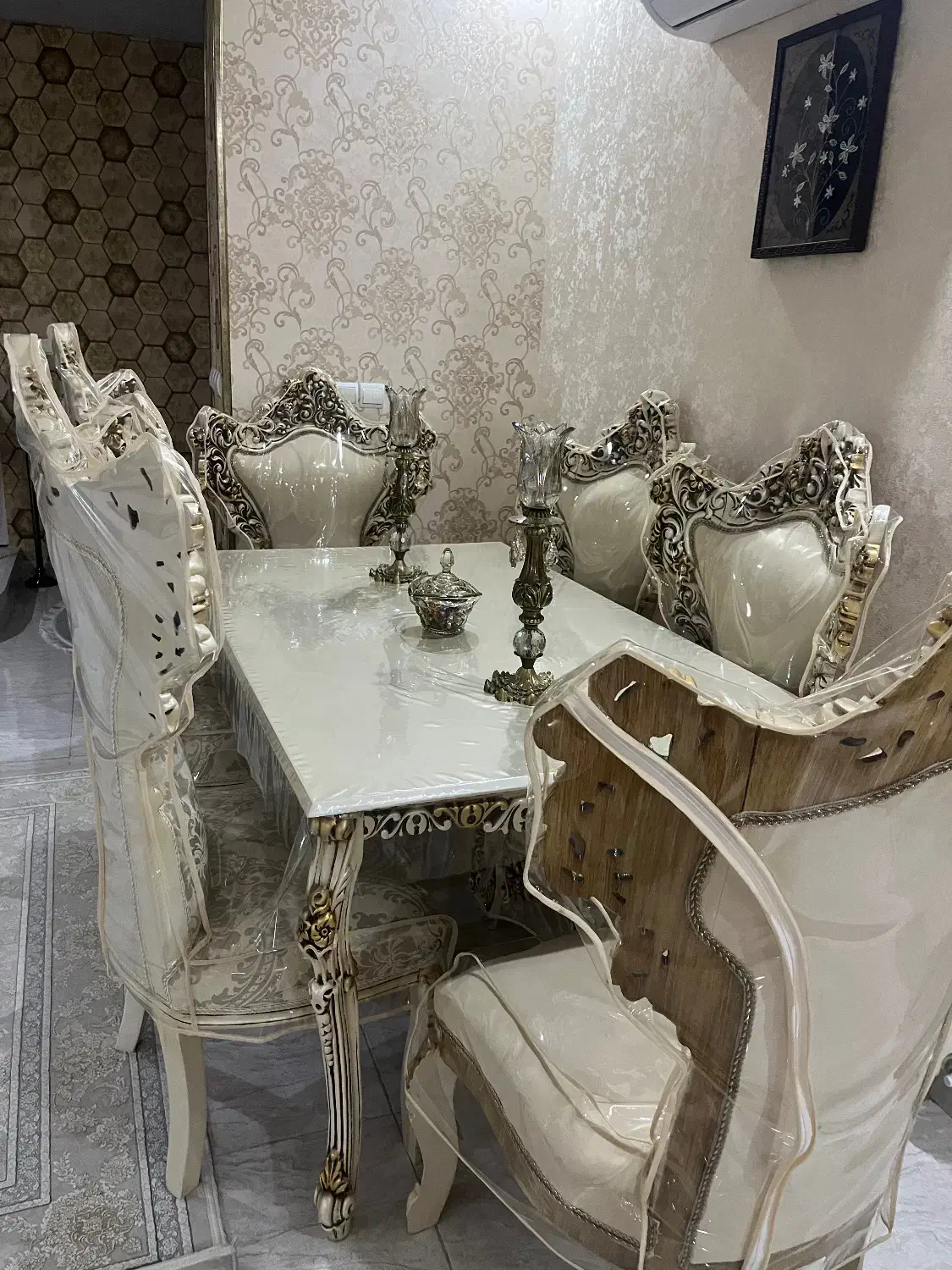 میز ناهار خوری سلطنتی ۶ نفره|میز و صندلی غذاخوری|ایلام, |دیوار