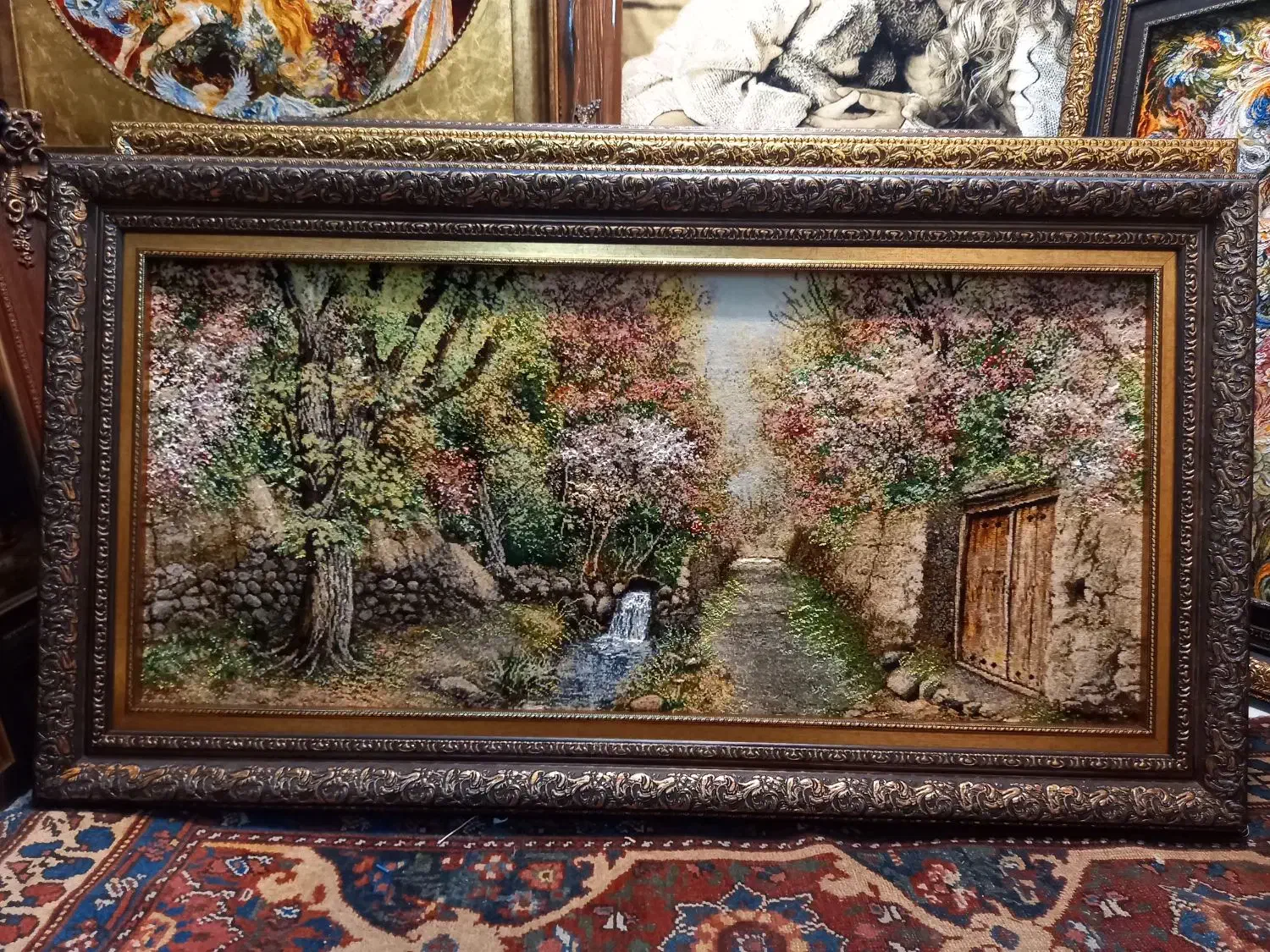 تابلو فرش کوچه باغ بهار چله ابریشم ۹۰*۱۳۵ golha|تابلو فرش|تهران, نارمک|دیوار