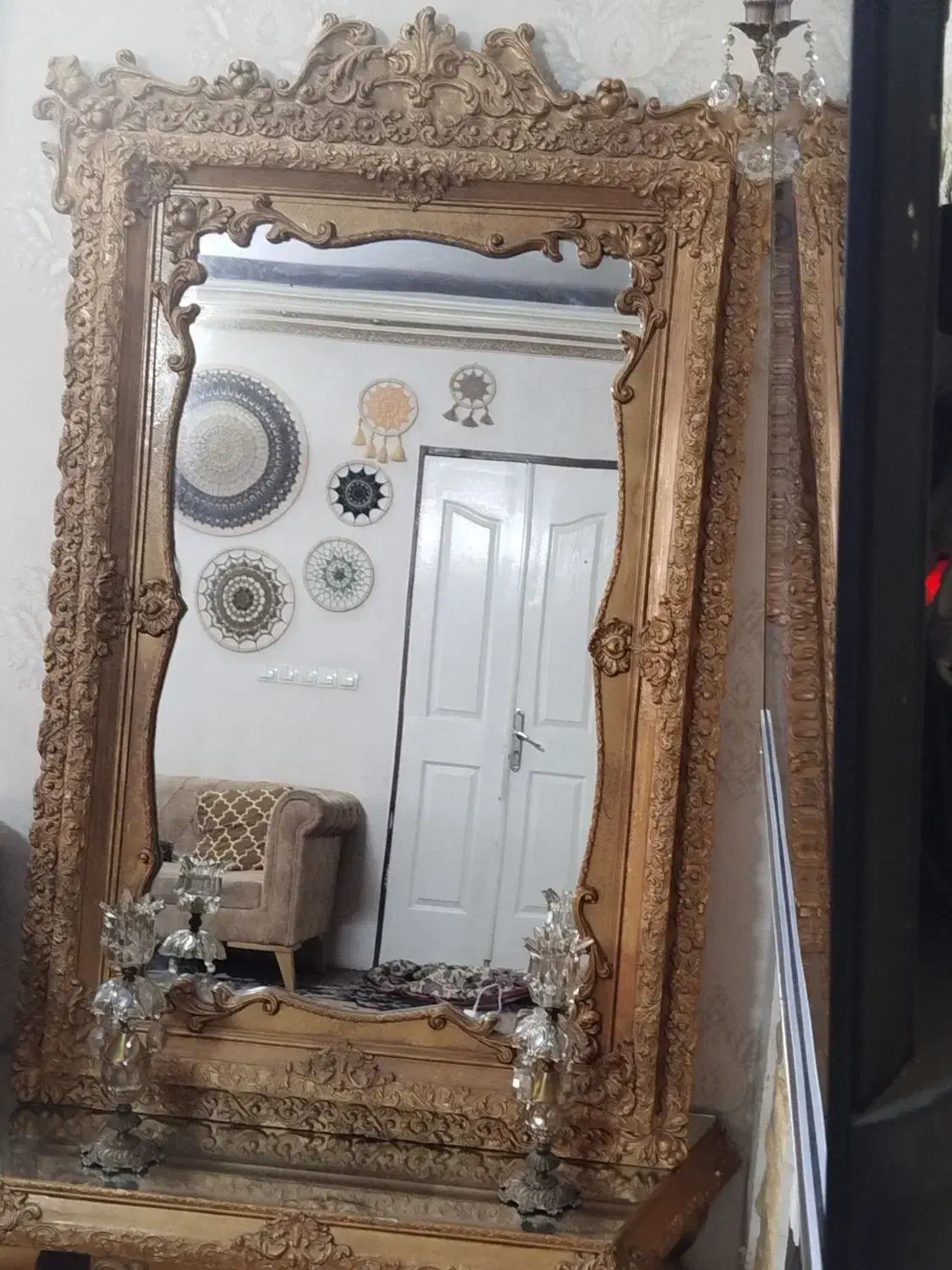 آینه کنسول و شمعدانی|بوفه، ویترین، کنسول|مشهد, الهیه|دیوار