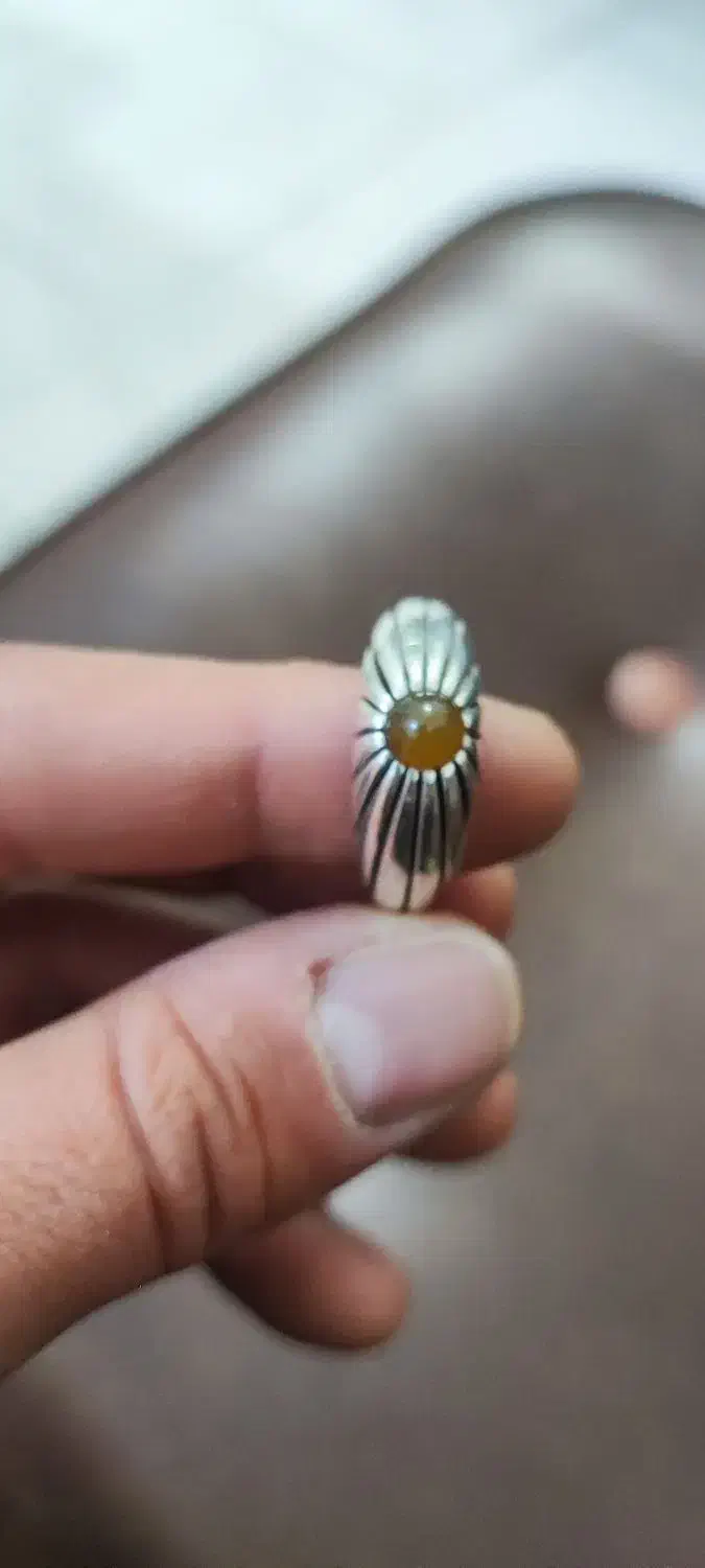 انگشتر نقره با نگین جزع یمنی|جواهرات|بناب, |دیوار