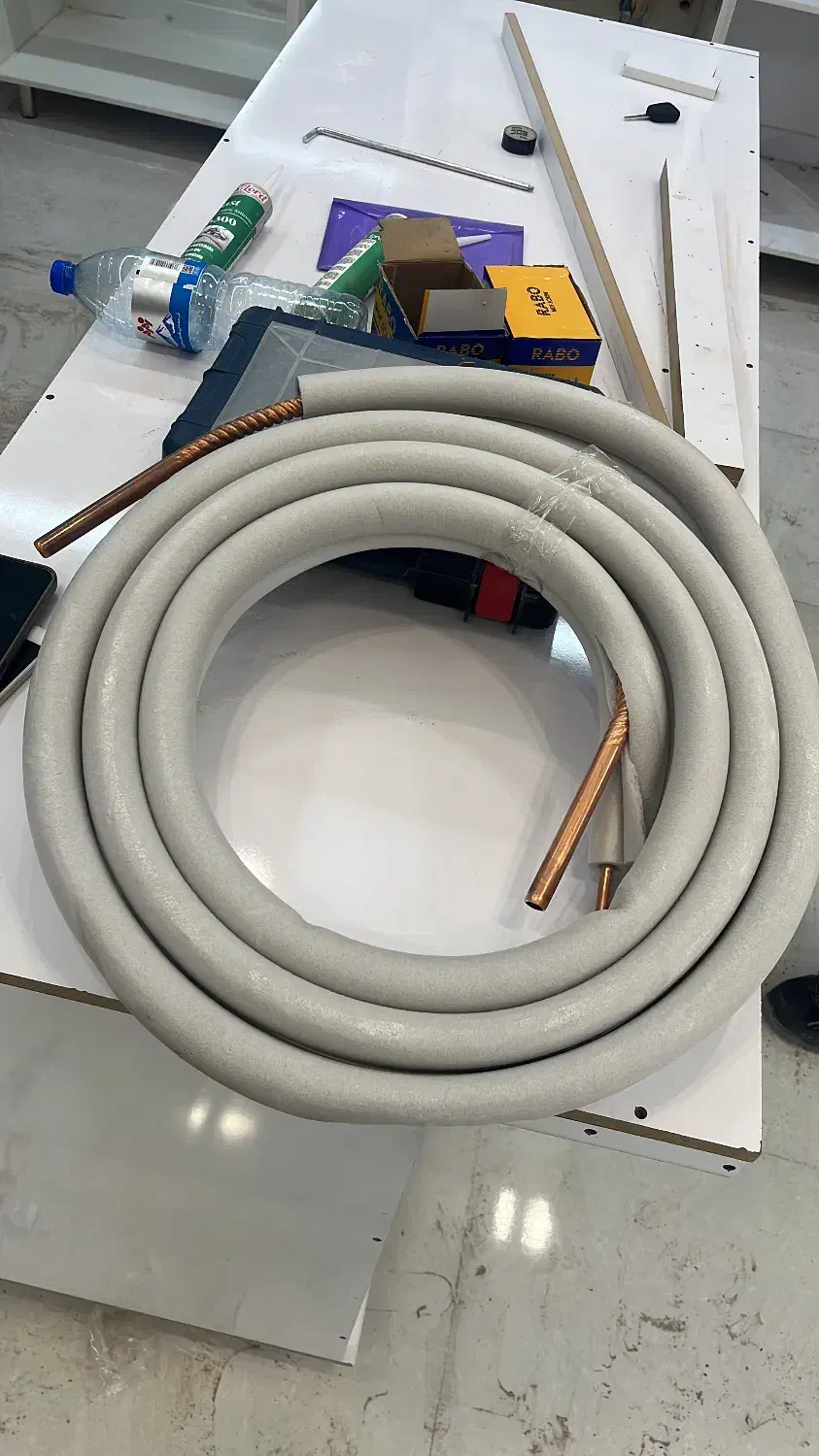 لوله مسی وکابل اسپیلت|کولر گازی و فنکوئل|جهرم, |دیوار