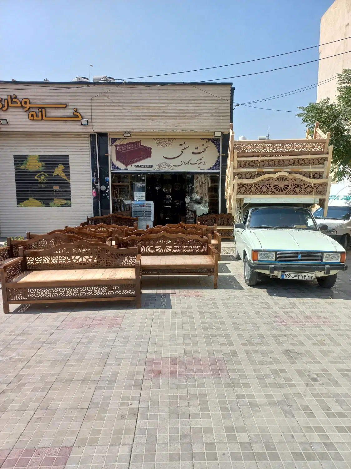 تخت سنتی شاه نشینی|تابلو فرش|اصفهان, فجر|دیوار