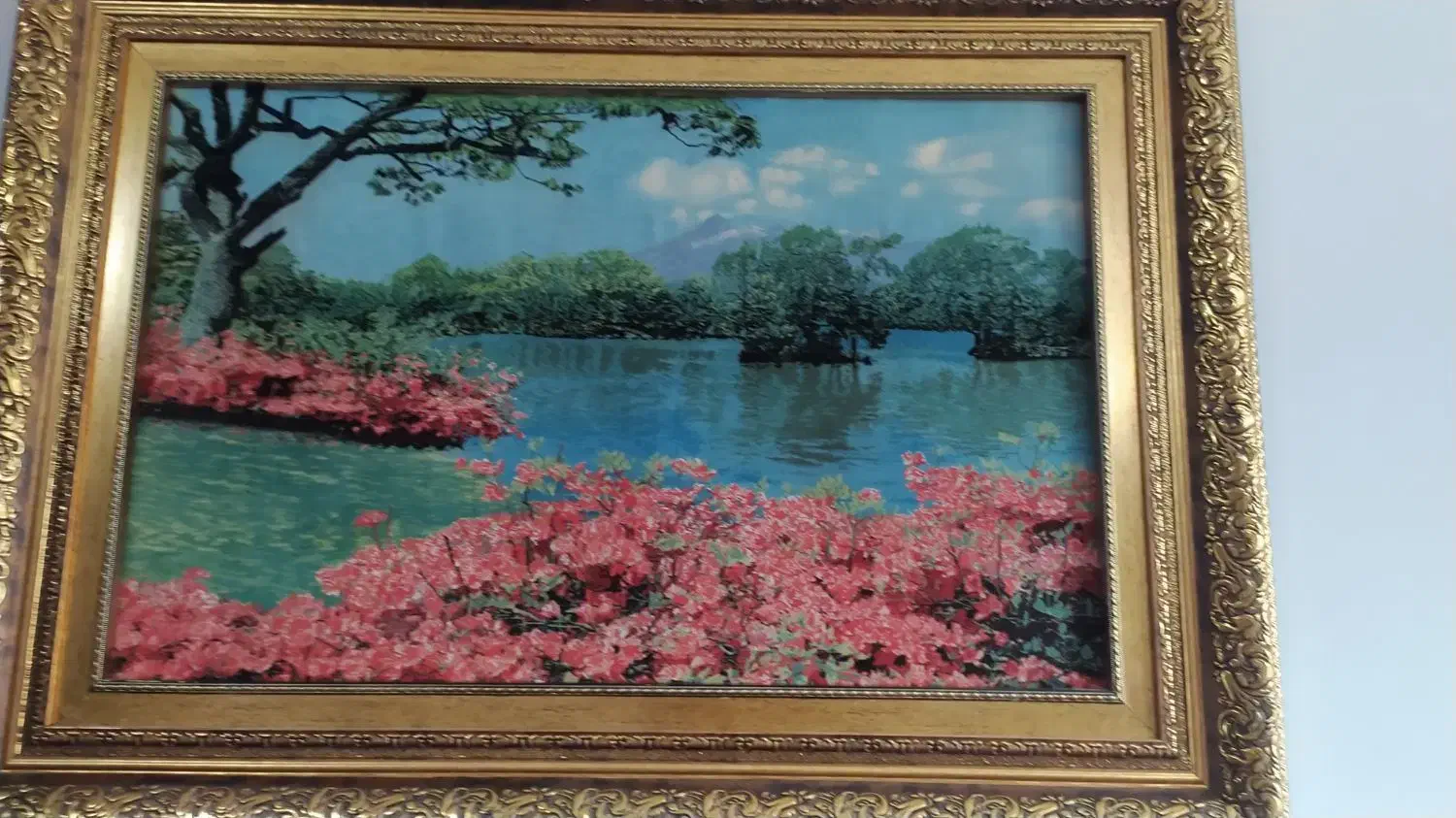 تابلو فرش دستباف تبریز رج ۶۰ منظره|تابلو فرش|اسلام‌شهر, شهرک واوان|دیوار