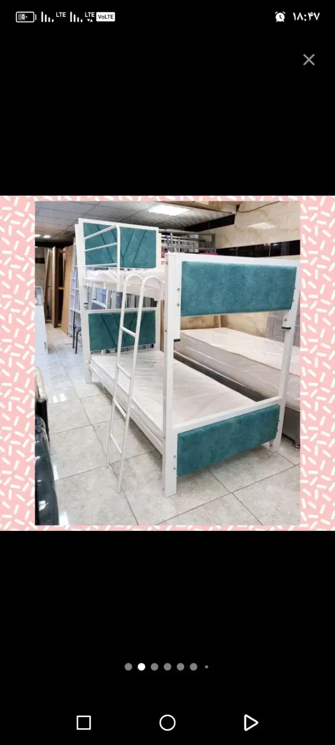 تخت 2 طبقه سفید آبی|تخت و سرویس خواب|گلبهار, شهر جدید گلبهار|دیوار