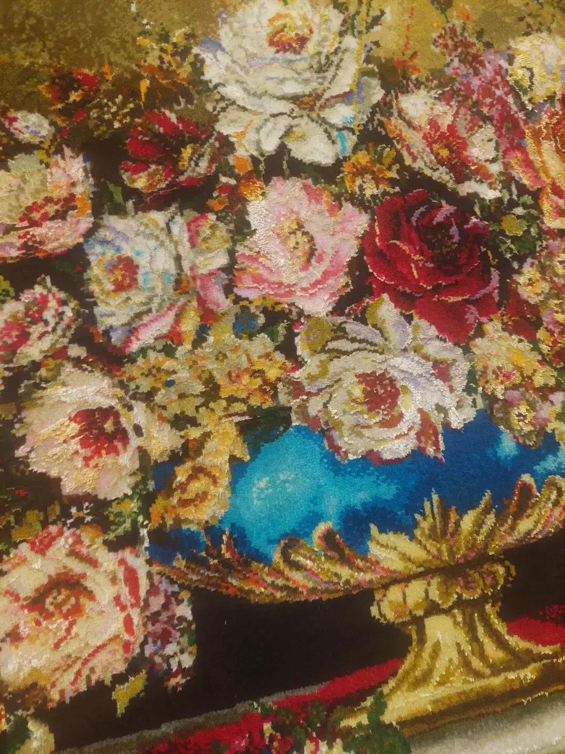 تابلو فرش دستباف ریزبافت گل ابریشمی|تابلو فرش|تهران, منیریه|دیوار