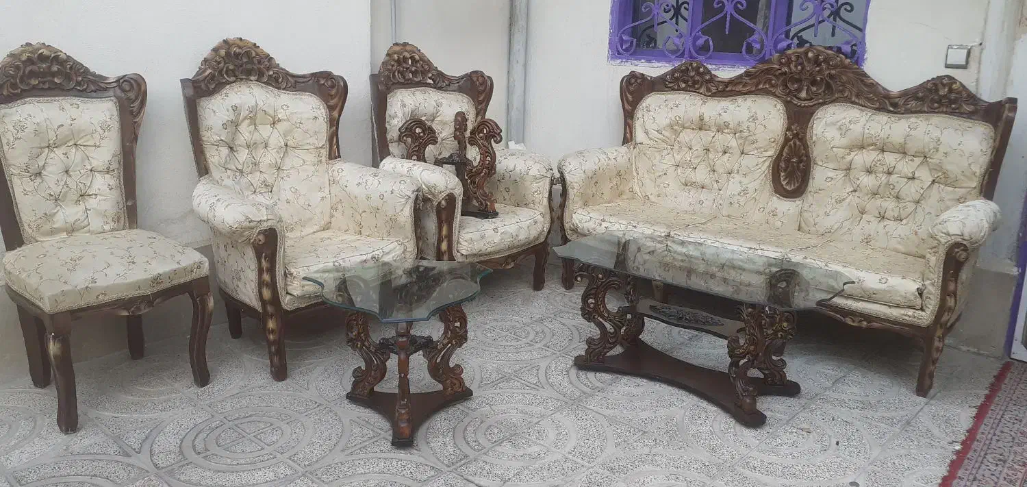 مبل سلطنتی۹نفره و۴نفره راحتی|مبلمان خانگی و میز عسلی|بهارستان, |دیوار