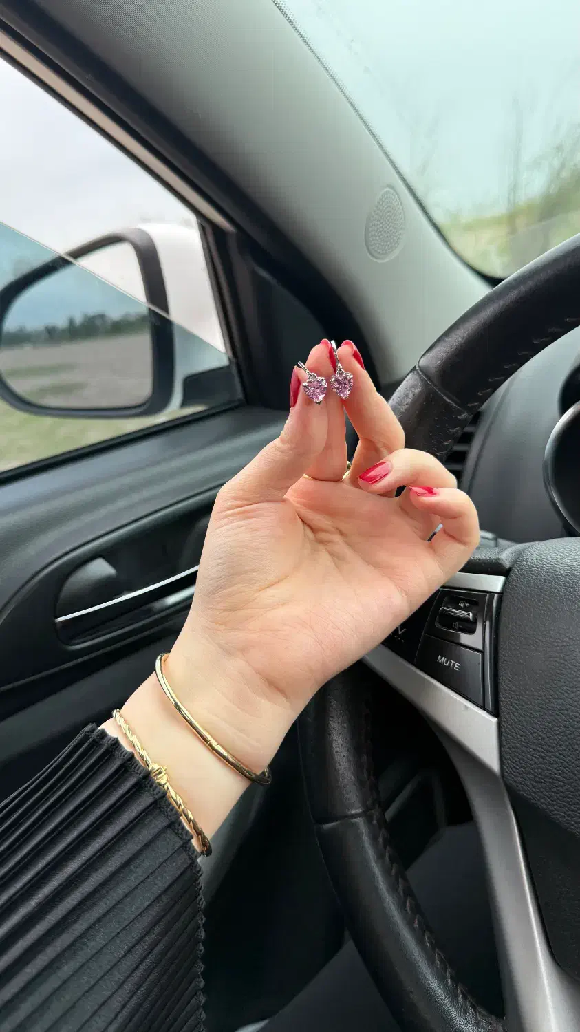 گوشواره استیل دخترونه صورتی|بدلیجات|رودسر, |دیوار