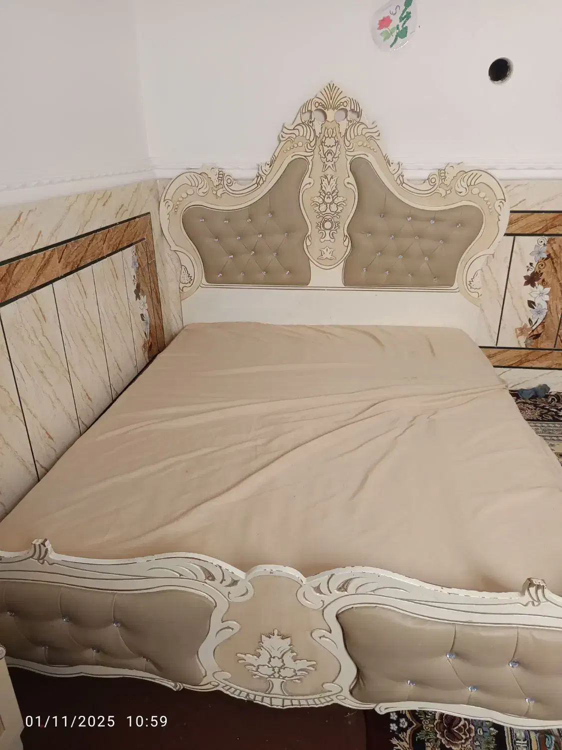 سرویس تخت خواب با کمد و تخت و اینه|تخت و سرویس خواب|خاش, |دیوار