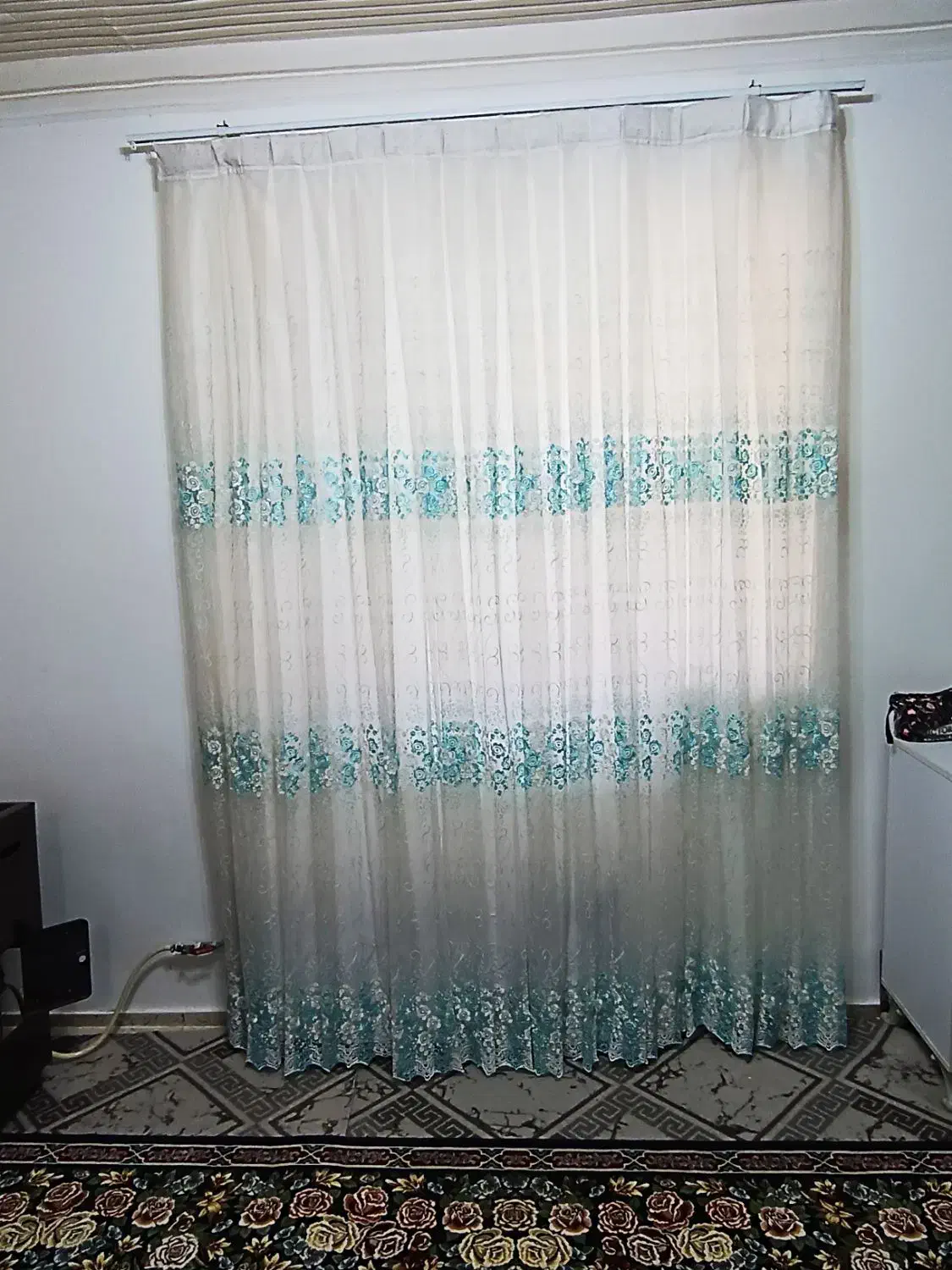 ۲عددپرده سالم وتمیزبه همراه ۲عددکتیبه|پرده، رانر، رومیزی|ماسال, |دیوار