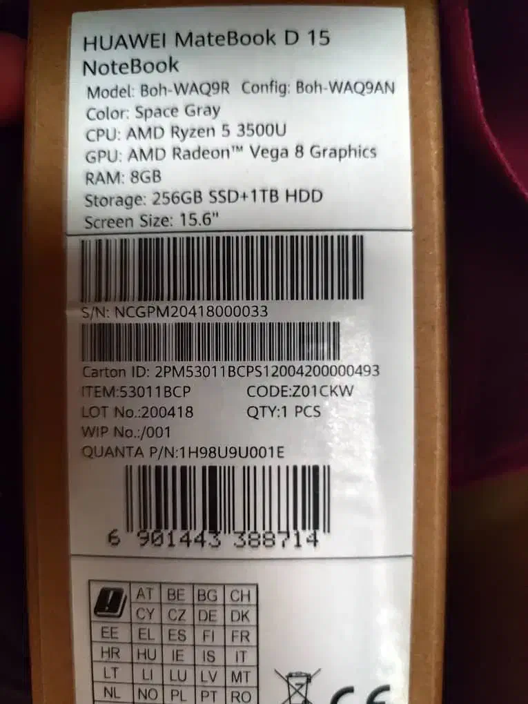 لپتاپ هوآوی مک بوک d15 ریزن ۵|رایانه همراه|کرمان, |دیوار