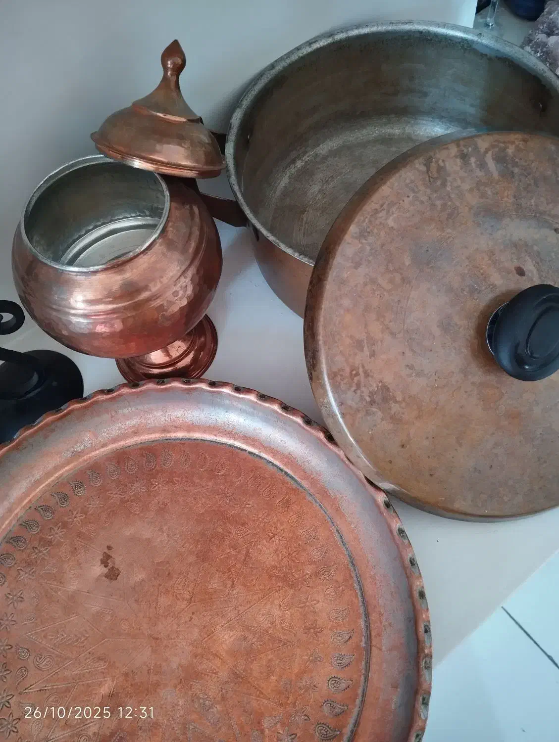 ظروف مسی و کریستال قدیمی لوازم منزل|کلکسیون اشیاء عتیقه|تهران, هفت حوض|دیوار