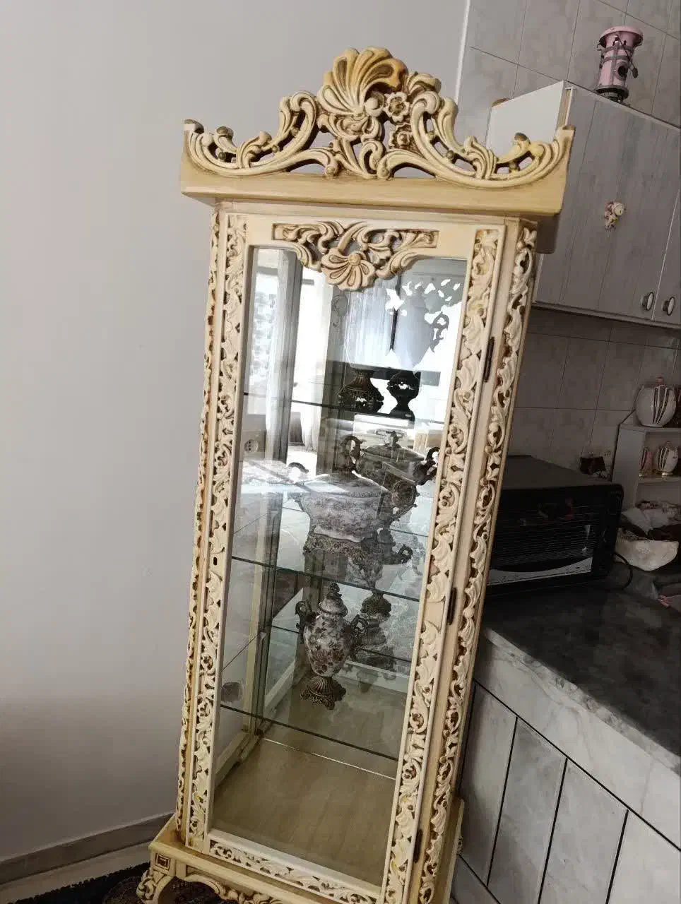 ویترین چوبی|بوفه، ویترین، کنسول|برخوار, |دیوار