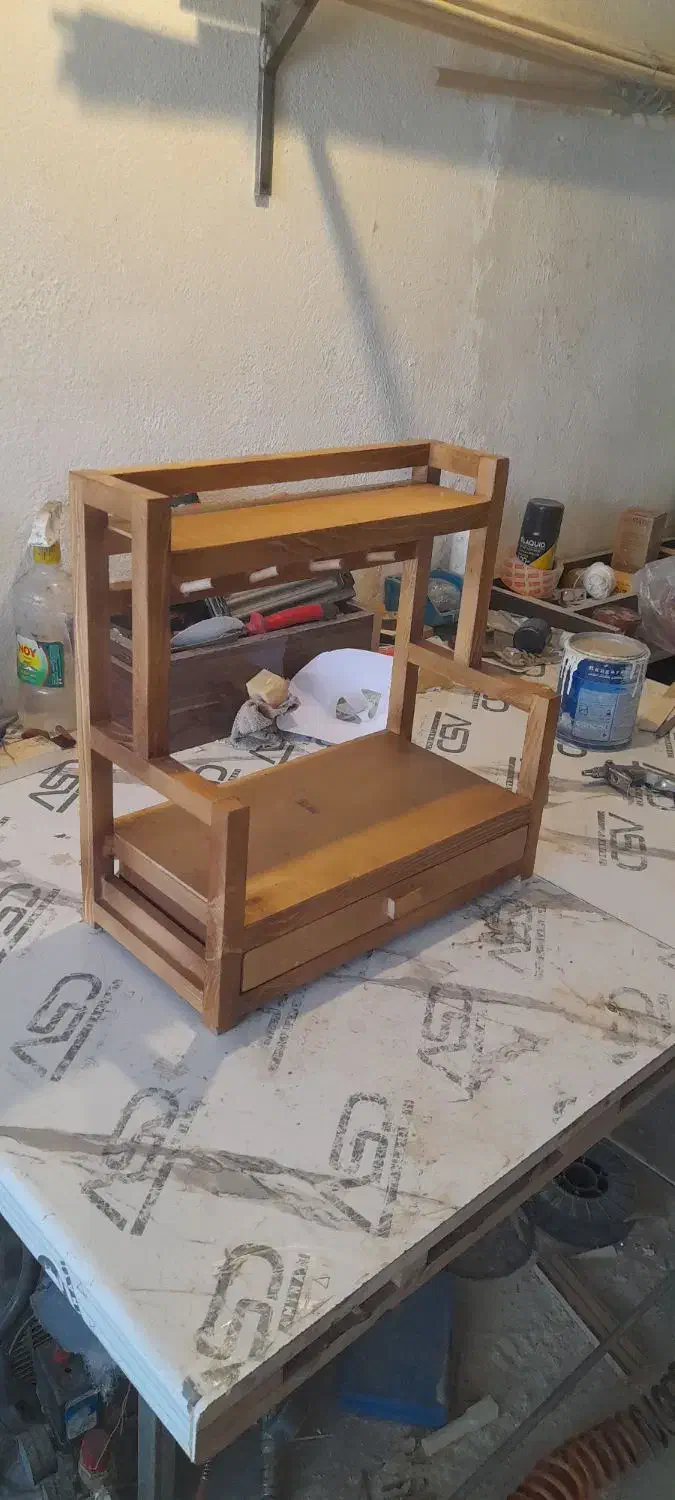 استند چوبی کشو دار|کتابخانه، شلف، قفسه‌های دیواری|کرمان, |دیوار