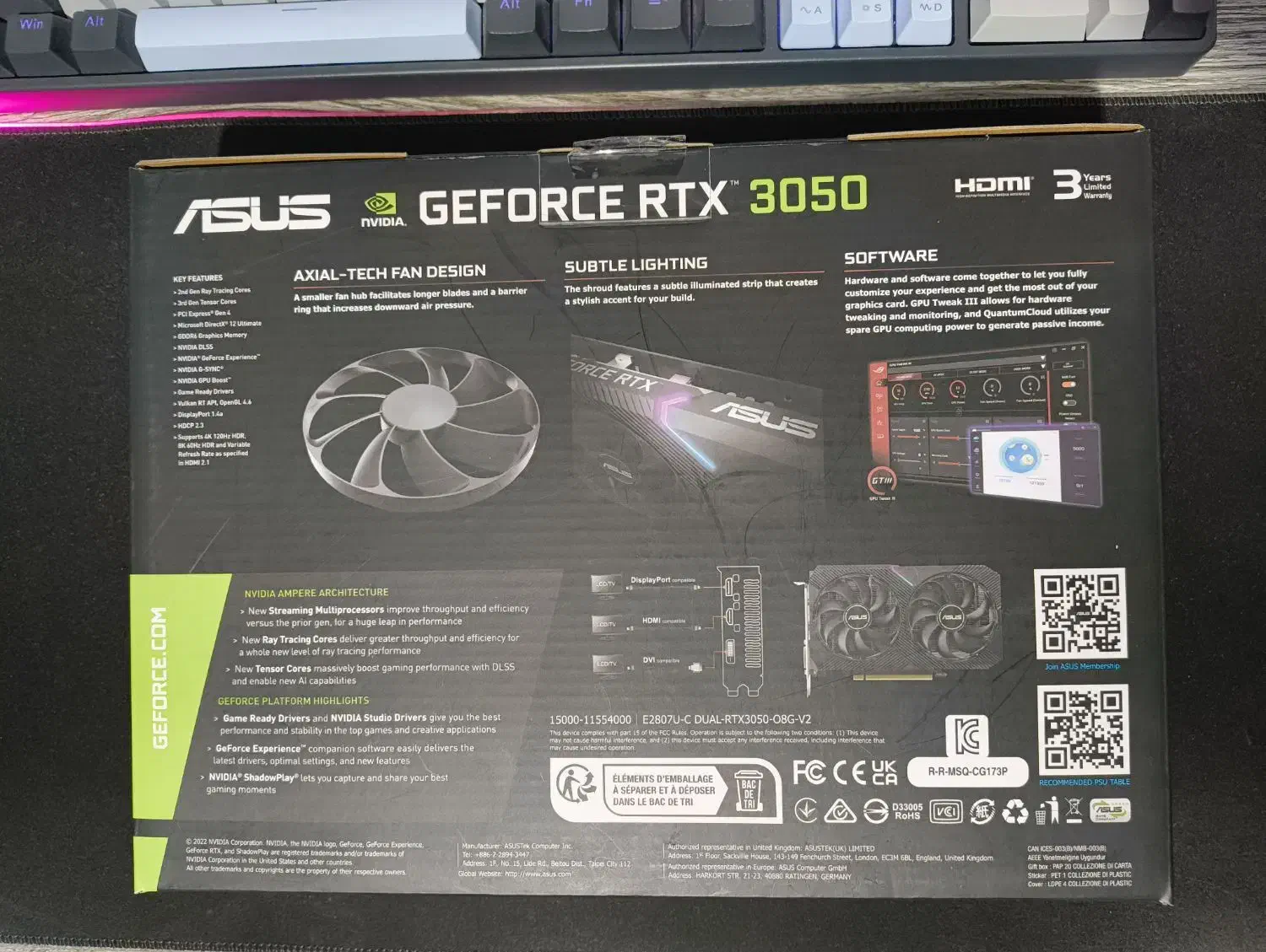 کارت گرافیک ایسوس RTX 3050 8GB|قطعات و لوازم جانبی رایانه|بیرجند, |دیوار