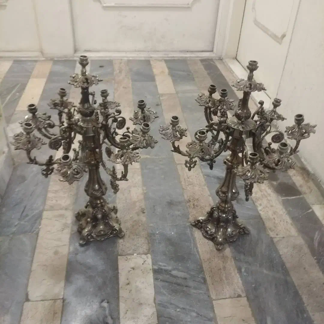 اینه کنسول ساعت یک جفت شمدان برنز|آینه|تهران, پاسداران|دیوار