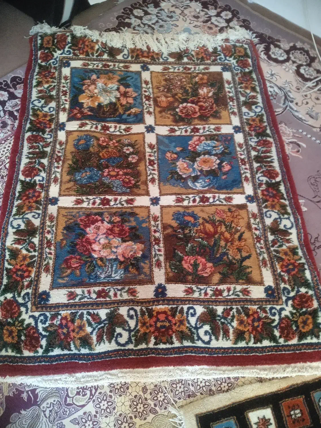 ۲قالی دست بافت نو|فرش|فرخ‌شهر, |دیوار