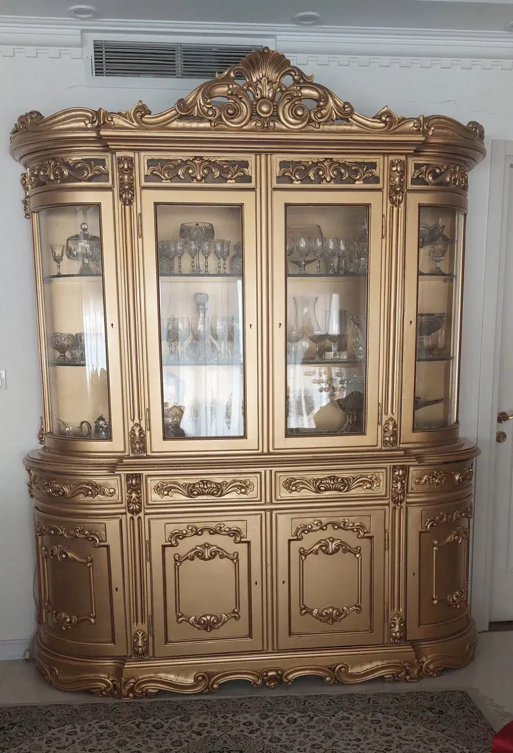 بوفه چوب راش شیشه گرد|بوفه، ویترین، کنسول|تهران, سوهانک|دیوار