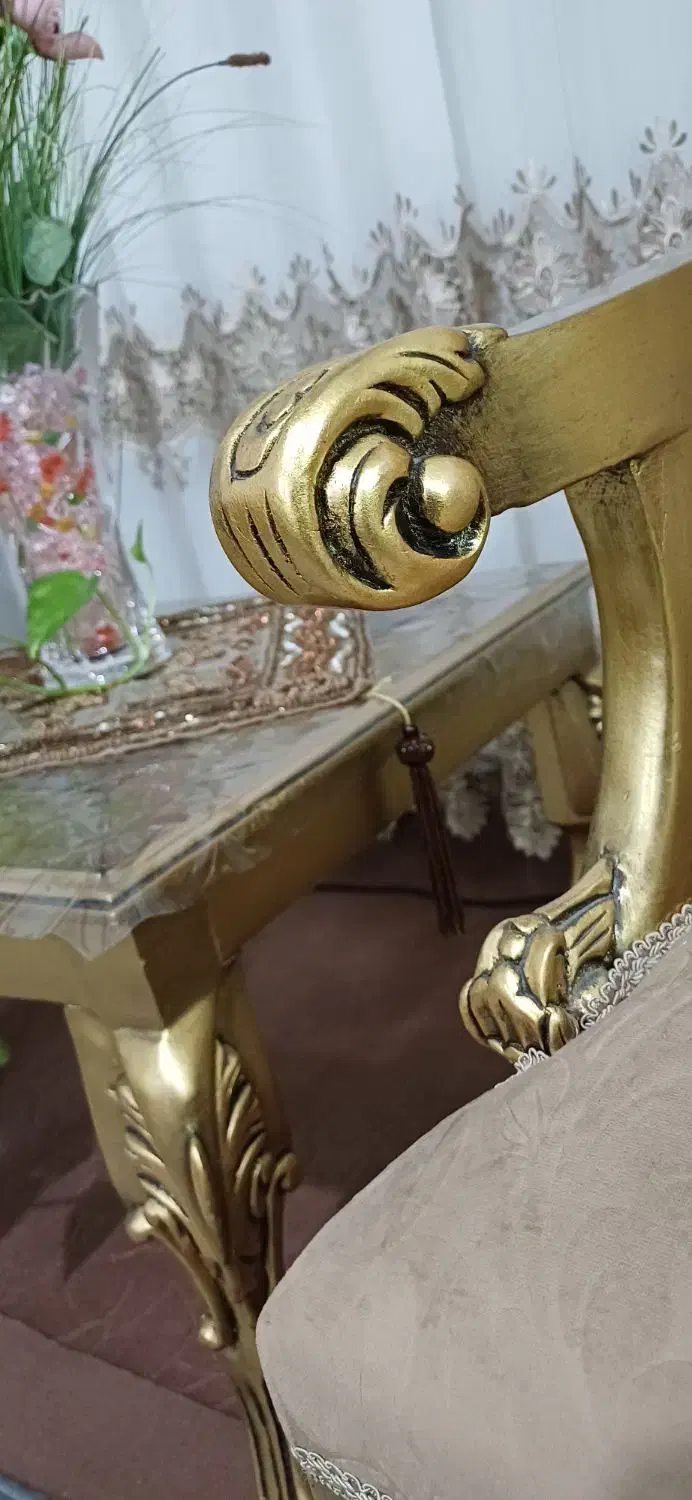 مبلمان کلاسیک ۹نفره کاملا چوب راش حتی کلاف داخل|مبلمان خانگی و میز عسلی|تاکستان, |دیوار