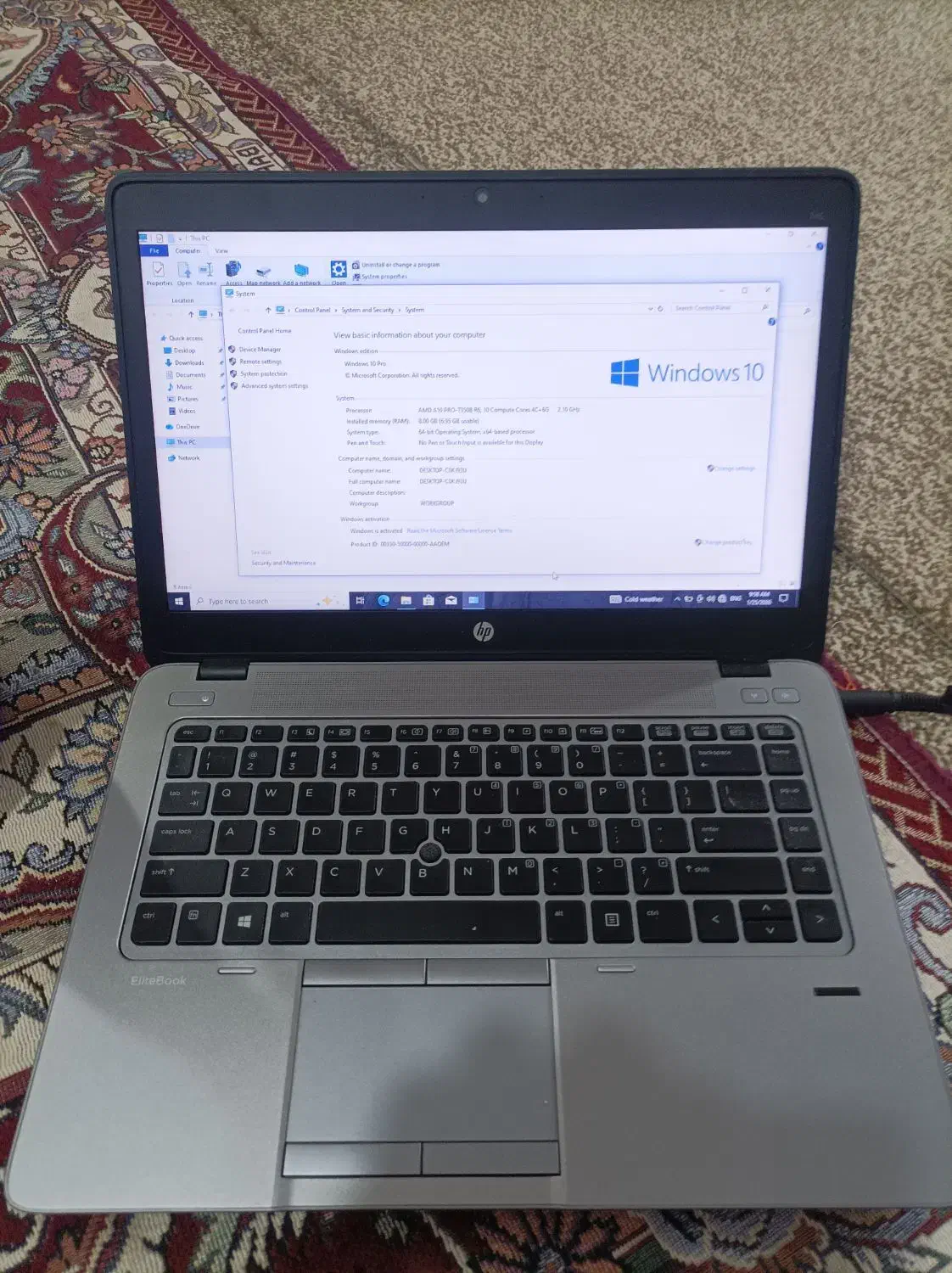 لپ تاپ hp الایت بوک درحد اک اک|رایانه همراه|اهواز, کوی طلاب|دیوار