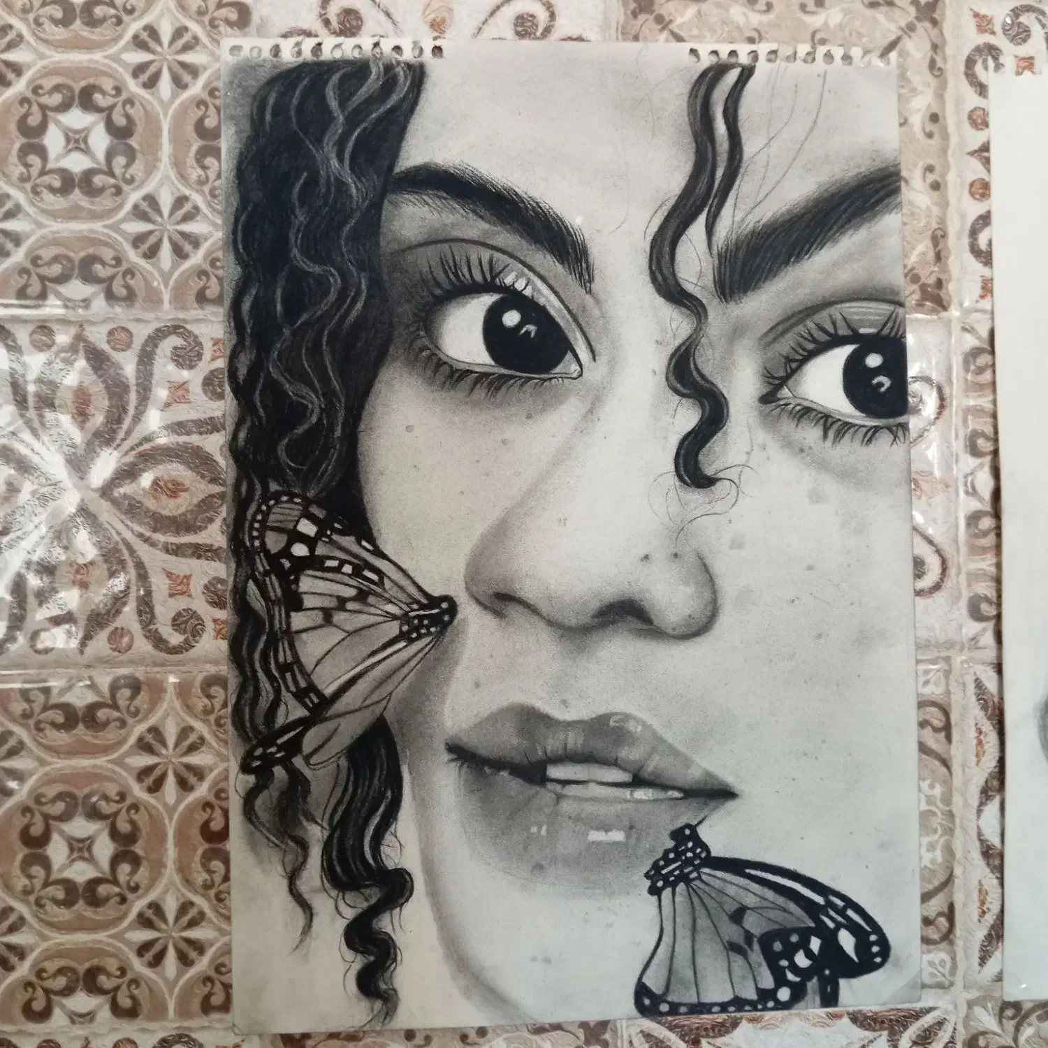 طراحی چهره با سیاه قلم|تابلو، نقاشی، عکس|چابهار, |دیوار