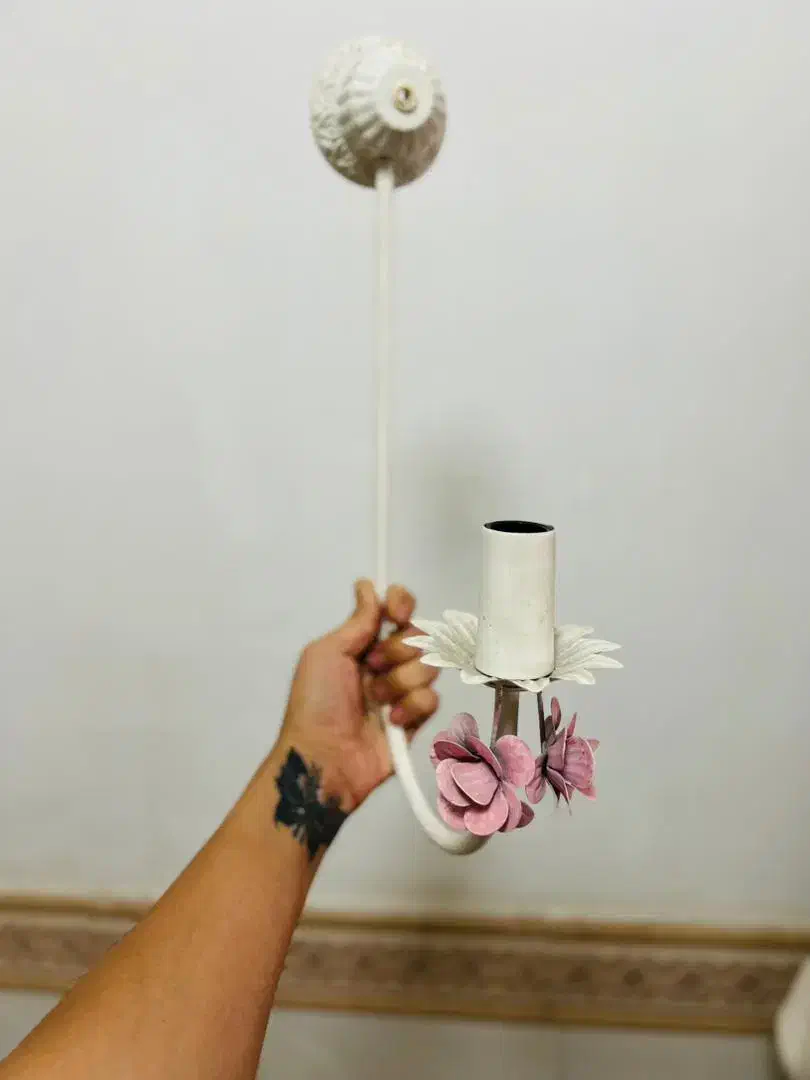 دیوار کوب تک شاخه فرفورژه|لوستر و چراغ آویز|گلستان (تهران), |دیوار