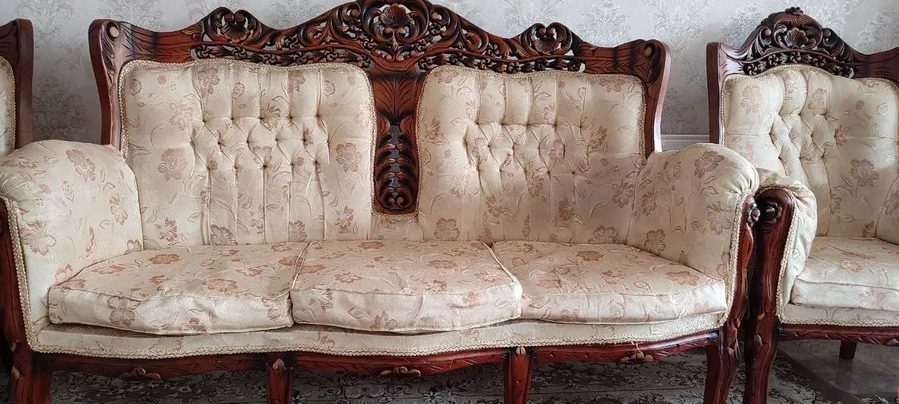 مبلمان سلطنتی 9نفره منبت کاری|مبلمان خانگی و میز عسلی|محمدیه-قزوین, |دیوار