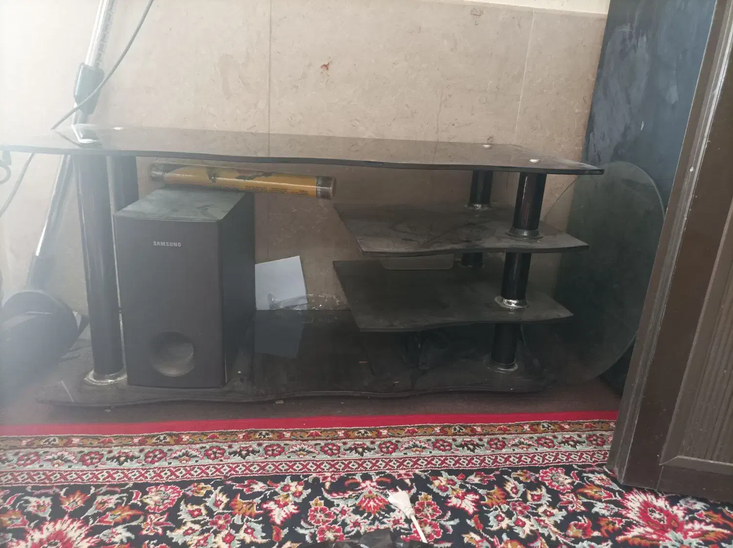 زیر تلویزیونی تمام شیشه|میز تلویزیون|کازرون, |دیوار