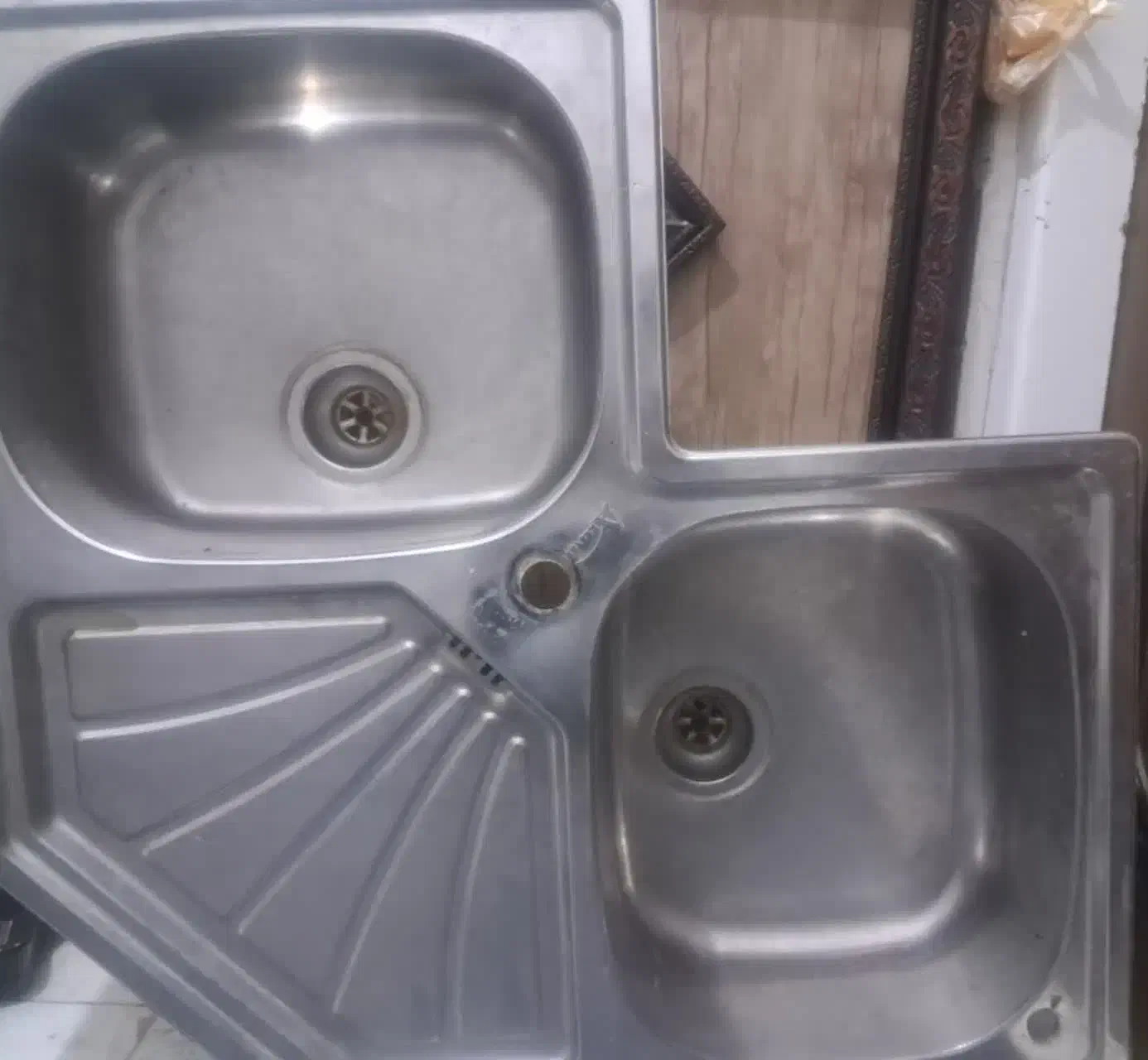 سینک ظرفشویی|آب‌چکان و نظم‌دهنده ظروف|قم, نیروگاه|دیوار