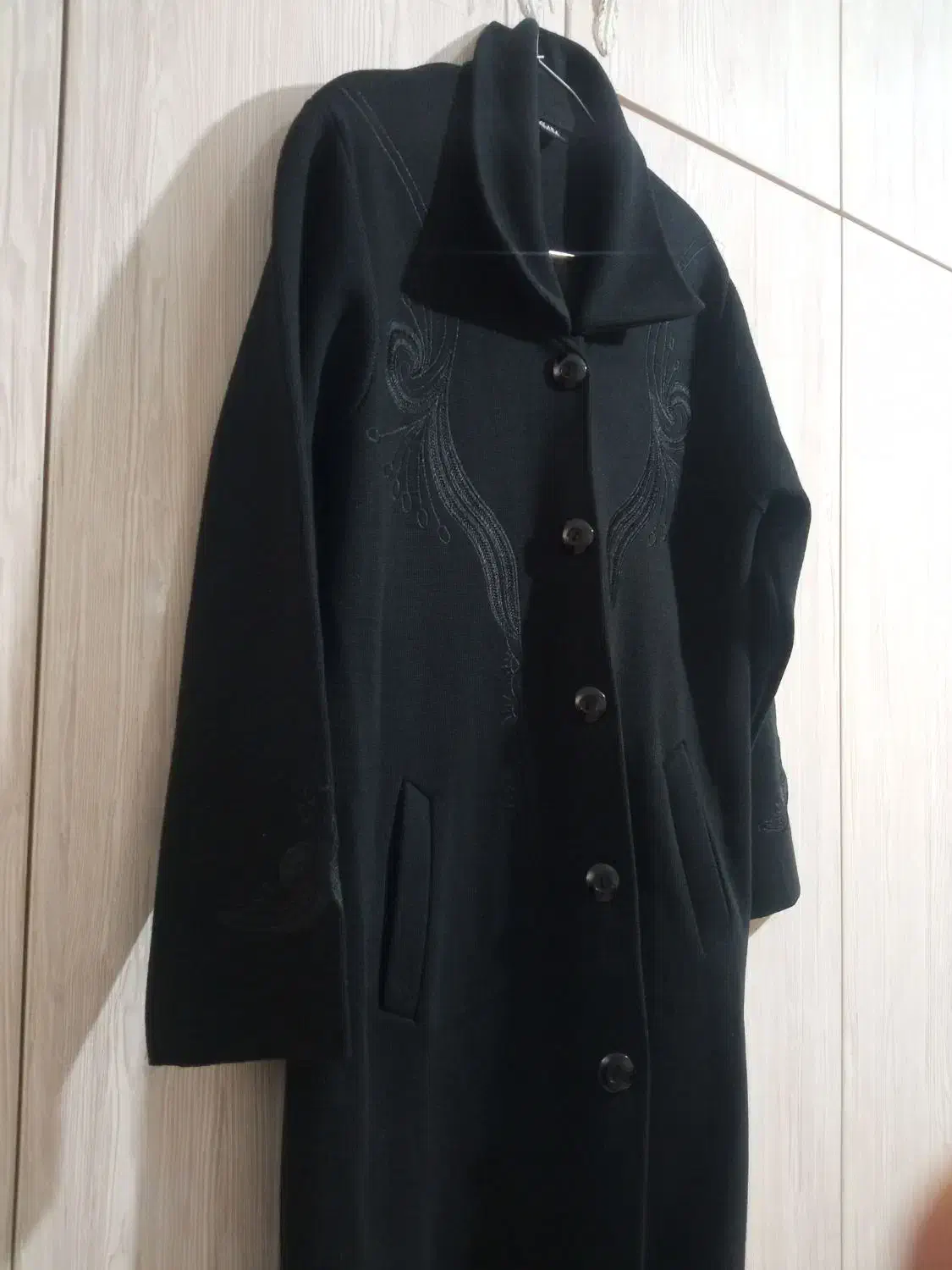 پالتو بافت مشکی جیب دار بلند نونو|لباس|سنندج, |دیوار