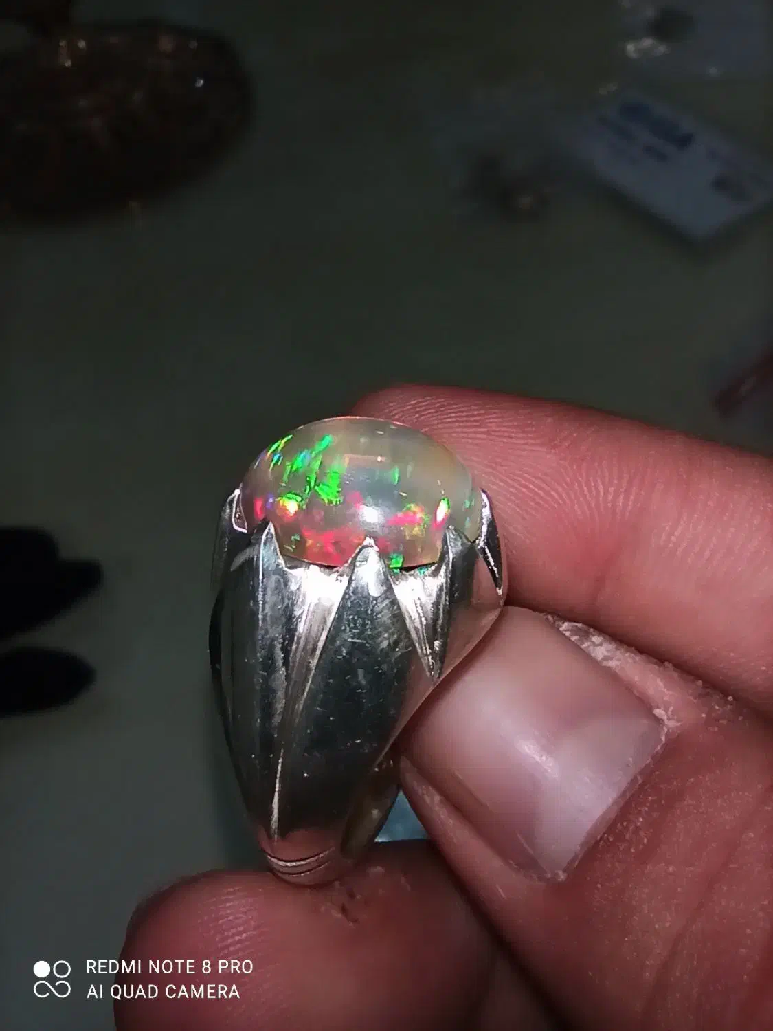 انگشتر اوپال 10قیراتی فول رفلکس|جواهرات|قم, پردیسان|دیوار