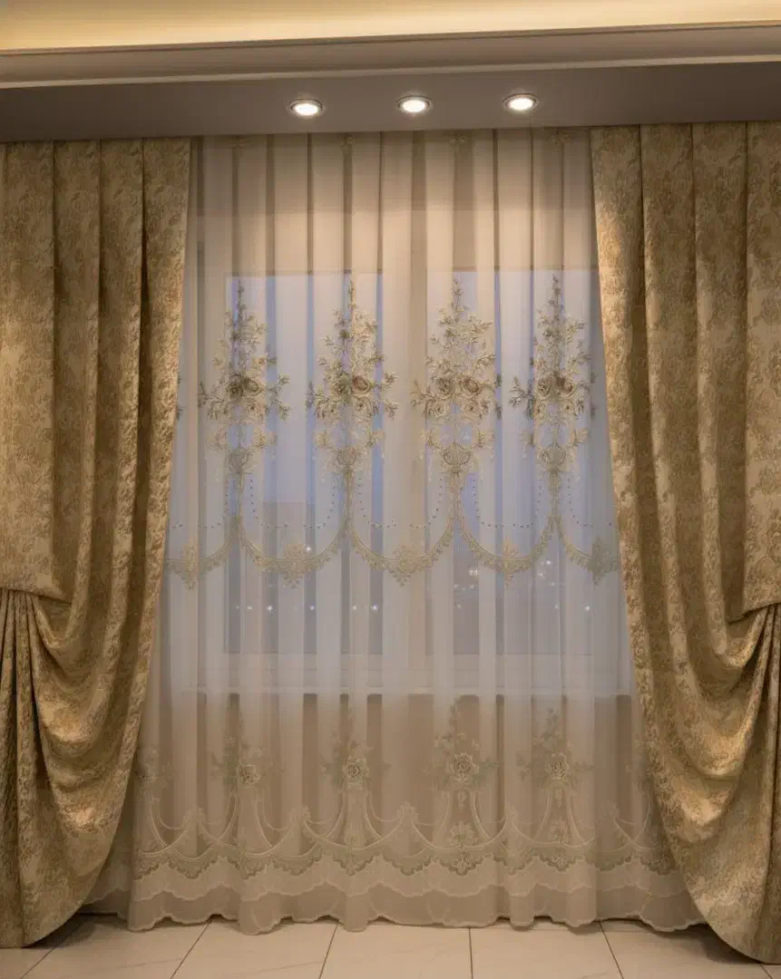 پرده شیک ترک درحدنو (با عکس تمام جزئیات لایه ها)|پرده، رانر، رومیزی|لنگرود, |دیوار