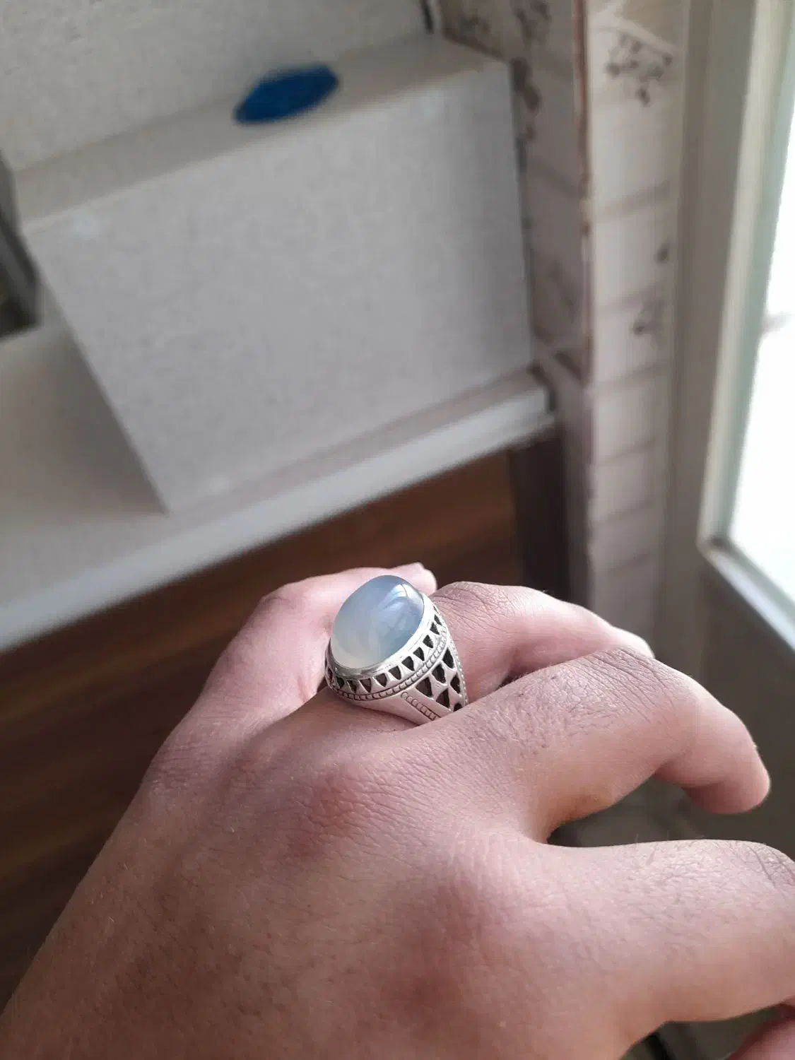 انگشتر نقره رکاب رسولی  عقیق سوسنی|جواهرات|بروجرد, |دیوار