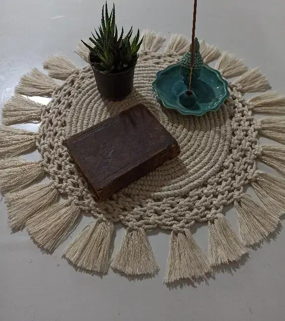 رومیزی مکرومه|پرده، رانر، رومیزی|سبزوار, ولیعصر (نجار آباد)|دیوار