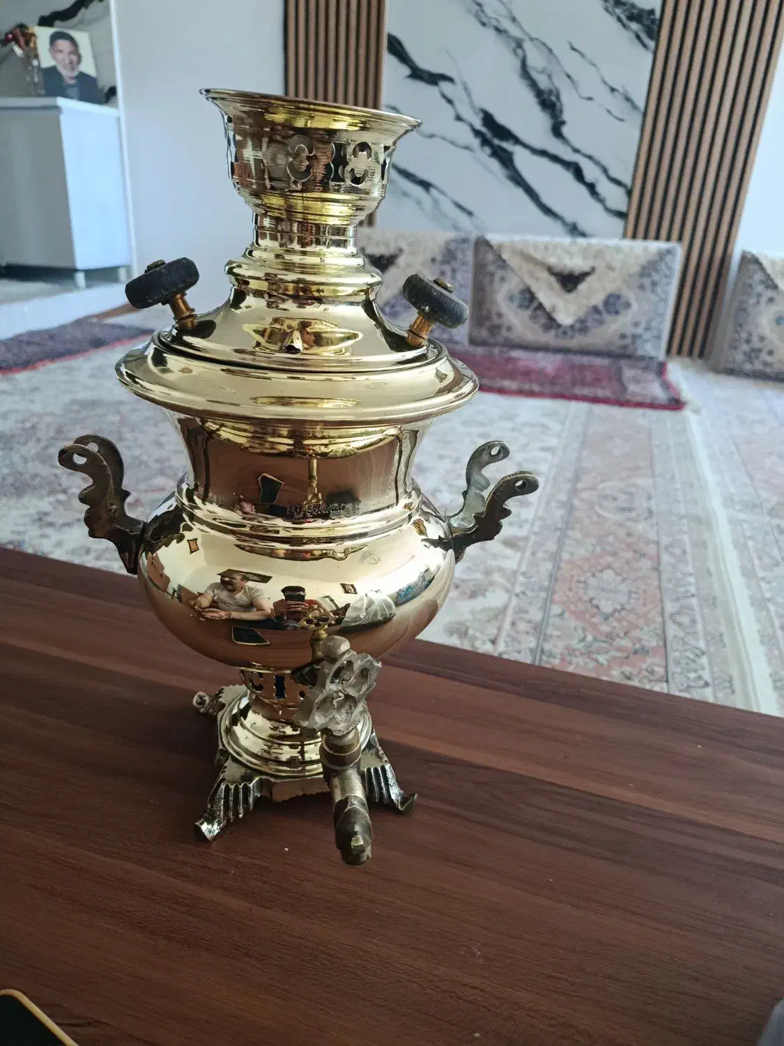 سماوربرنجیی سنگین قدیمی|سماور، چای‌ساز، قهوه‌ساز|خرمدره, |دیوار