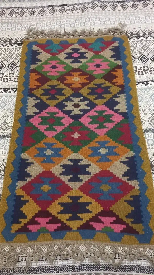 گلیم پشمی دست باف|گلیم، جاجیم، گبه|قزوین, |دیوار