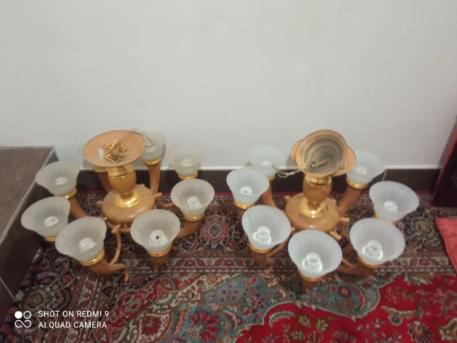 یک جفت لوستر|لوستر و چراغ آویز|گنبد کاووس, |دیوار