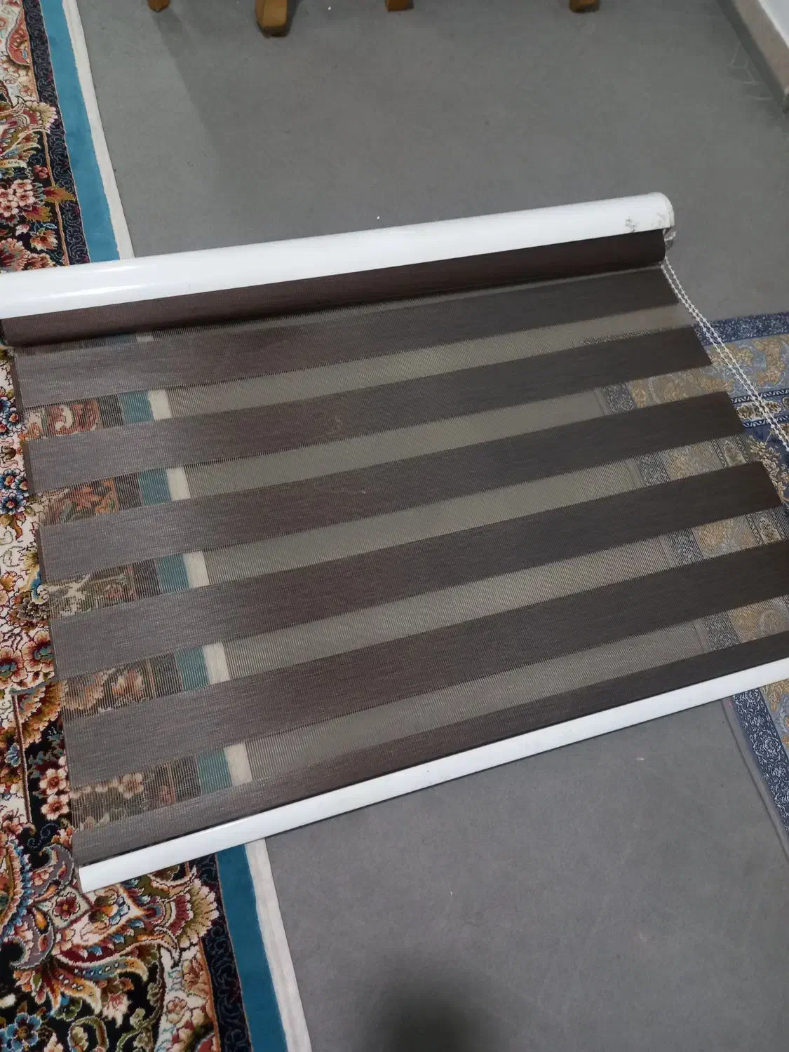 پرده زبرا افتابی مهتابی|پرده، رانر، رومیزی|نسیمشهر, |دیوار