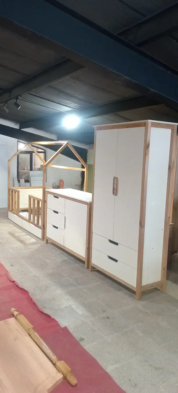 سرویس کامل تمام چوب منتسوری|تخت و سرویس خواب|پردیس, شهرک صنعتی خرمدشت فاز ۷|دیوار