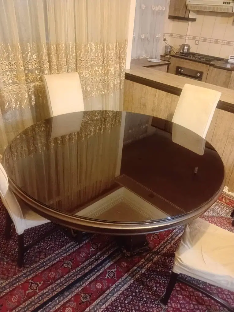 میز ناهار خوری چوبی شیشه ای|میز و صندلی غذاخوری|تهران, جوادیه تهرانپارس|دیوار