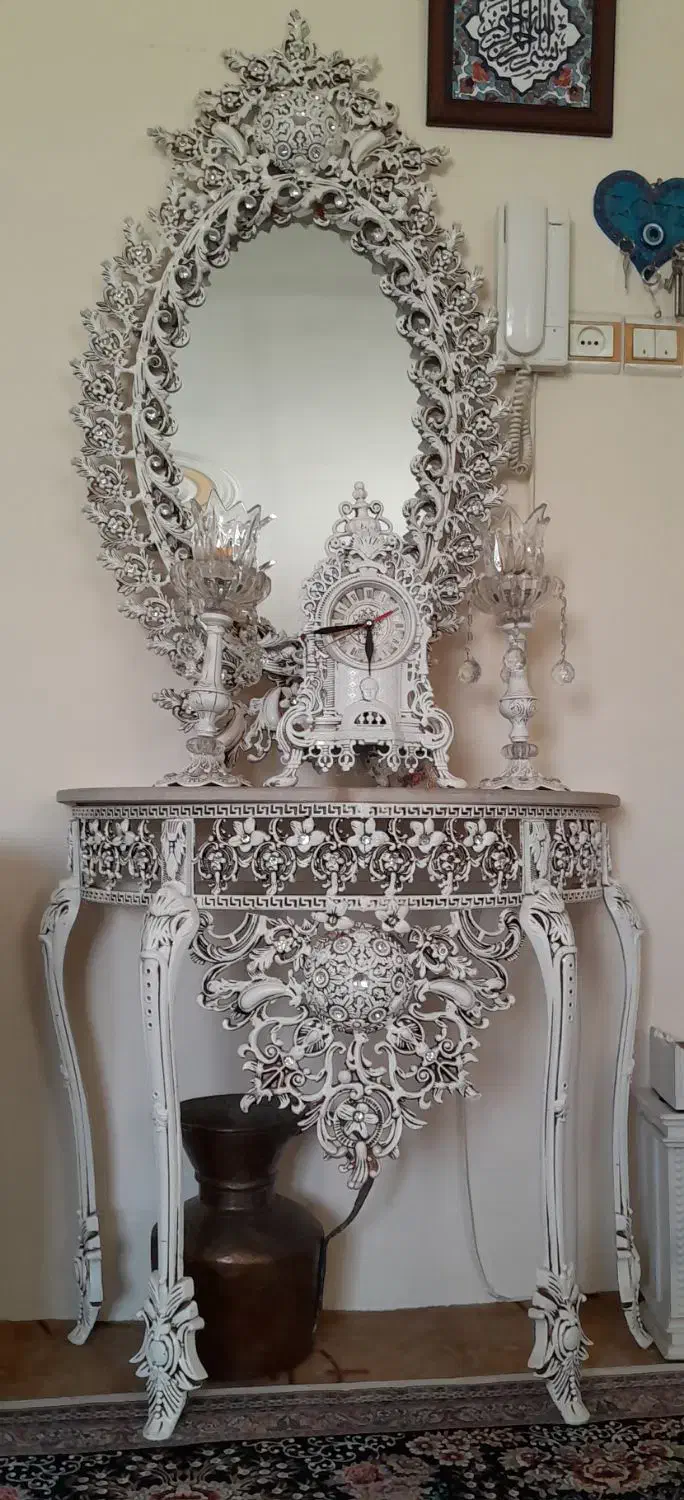 بوفه و آینه شمدان در حد نو|بوفه، ویترین، کنسول|قزوین, |دیوار