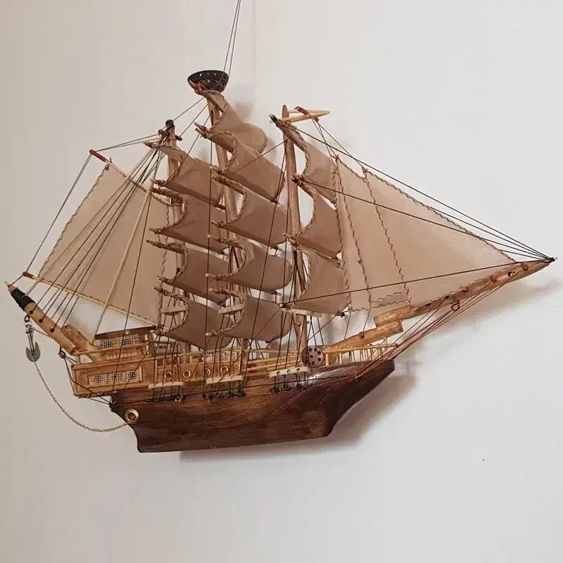 ماکت کشتی چوبی بادبانی کلکسیونی دستساز|مجسمه، تندیس، ماکت|رشت, حمیدیان|دیوار