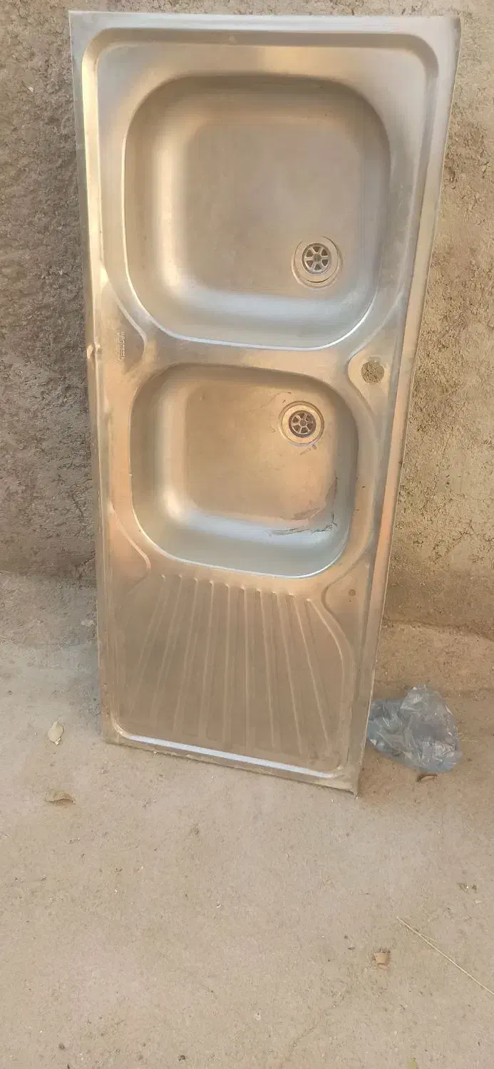 سینگ 50در120دوقلو استیل و میز نهارخوری 4نفره|میز و صندلی غذاخوری|اسدآباد, |دیوار