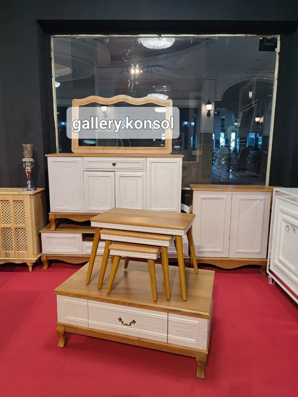 آینه و کنسول مینیمال|بوفه، ویترین، کنسول|تهران, بهداشت|دیوار