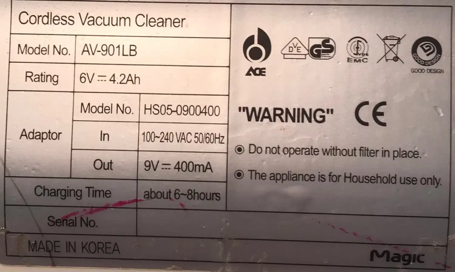 جارو شارژی مجیک مدل AV-901LB|جاروبرقی، جارو شارژی، بخارشو|تهران, قلهک|دیوار