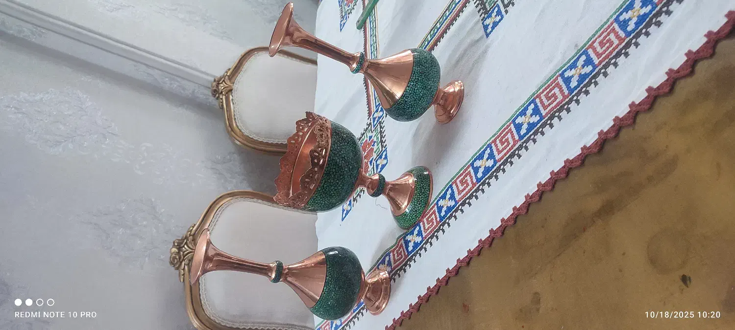 ظروف مسی فیروزه،خاتم|صنایع دستی و سایر لوازم تزئینی|ری, فیروزآبادی|دیوار